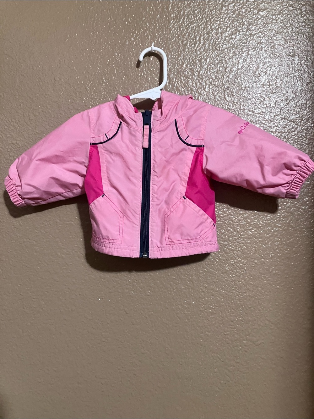 Columbia Girls' Light Pink and Hot Pink Hooded Jacket